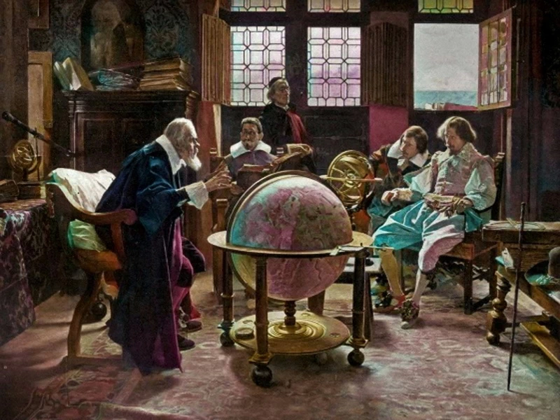 1857-Tito Lessi - Una visita di Milton a Galileo